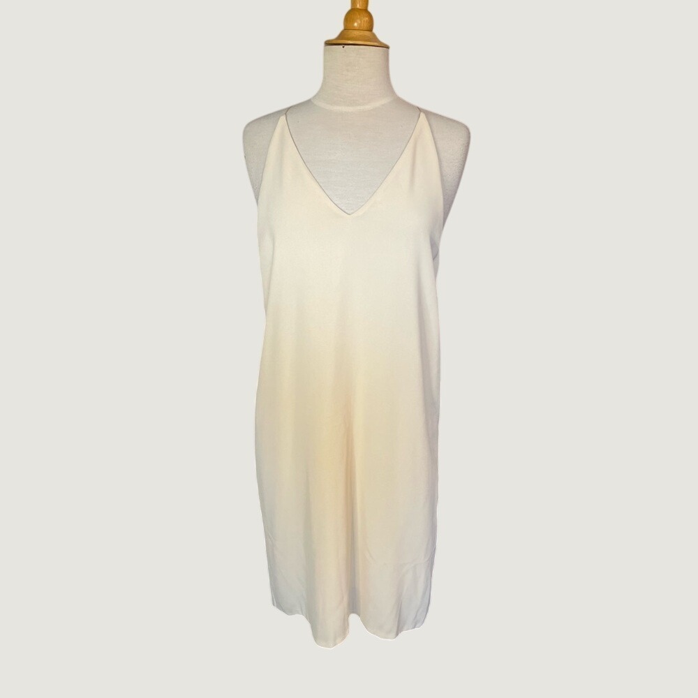 Witchery Cream V-Neck Spaghetti Strap Slip Dress Size 10